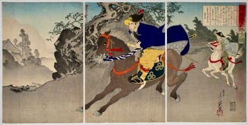 Geïllustreerde Geschiedkundige Rol — Yamaoka Tesshs Reis