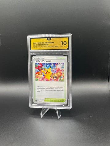 Pokémon - 1 Graded card Pikachu Fanfare Perayaan 374 - GG 10, Nieuw