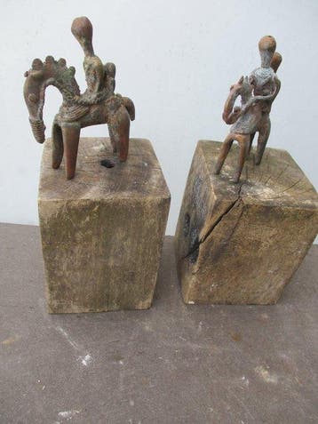 2 Cavaliers en bronze Sokoto - Mali (Sans prix de réserve), Antiek en Kunst, Kunst | Niet-Westerse kunst