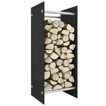 vidaXL Haardhoutrek 40x35x100 cm gehard glas zwart, Verzenden