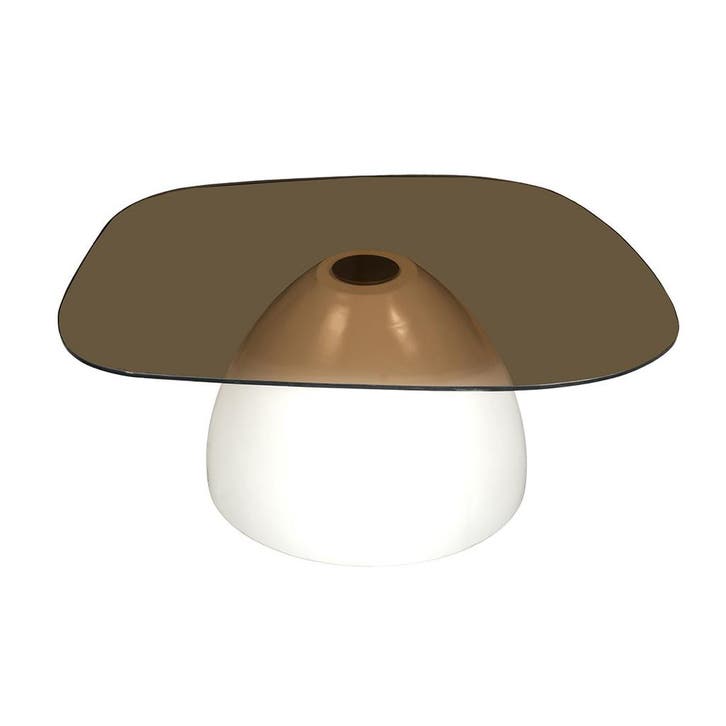 Salontafel Mangohout Lincy 87 Glazen Blad, Huis en Inrichting, Tafels | Salontafels, Nieuw, Overige houtsoorten, Overige vormen