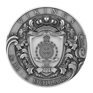 Niue. 5 Dollars 2024 – Vikings – 2 oz Silver – Ag .999 –