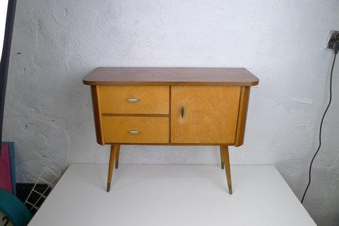 Ladekast - Hout, fineer, spaanplaat - Commode , Rockabilly, Antiquités & Art, Art | Objets design