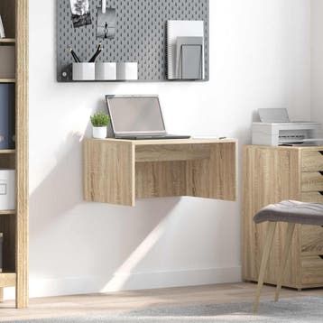 vidaXL Aan de muur bevestigd bureau Sonoma Eik Bewerkt hout, Verzenden