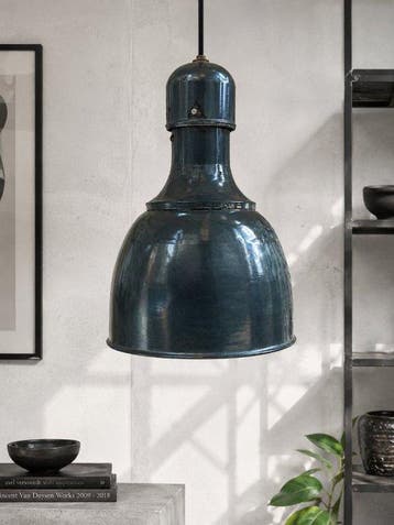 hanging factory lamp - Plafondlamp - Emaille, IJzer -