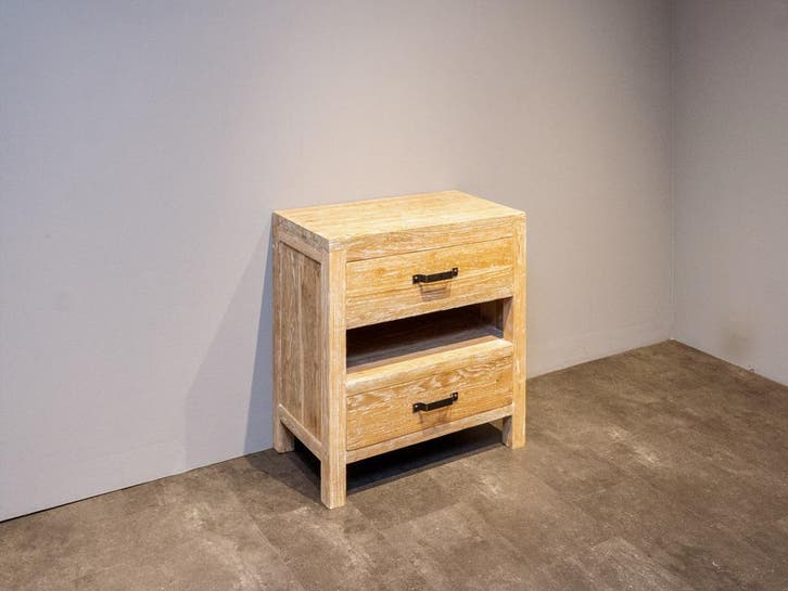 Badkamermeubel hout 60x42x85cm - White wash, Maison & Meubles, Salle de bain | Meubles de Salle de bain, Enlèvement ou Envoi