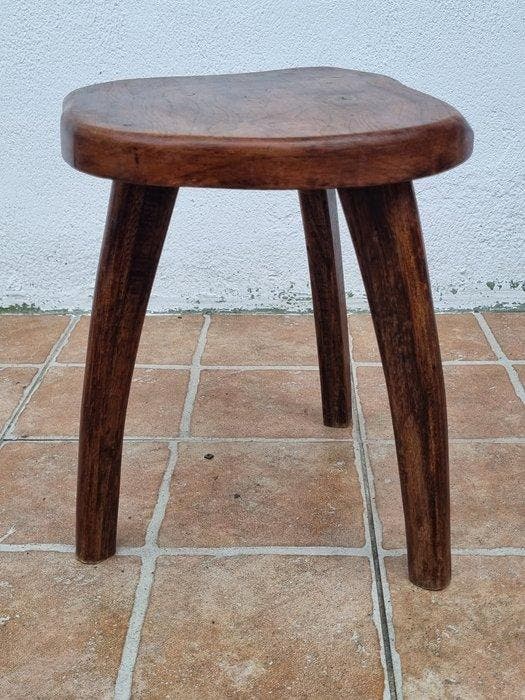 Henri Bataille (attribue) - Tabouret - Tabouret bas tripode, Antiquités & Art, Curiosités & Brocante