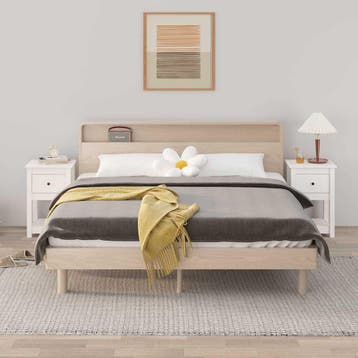 vidaXL Nachtkastjes 2 st 40x35x61,5 cm massief grenenhout, Verzenden