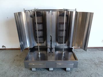 Dubbele donergrill op gas met 4 branders - B100 x D72 x H106, Nieuw in verpakking