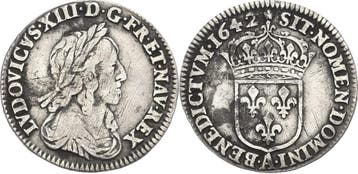 1/12 Ecu 1642, Frankreich Ludwig Xiii 1610-1643, Verzenden, België