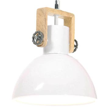 vidaXL Hanglamp industrieel rond 25 W E27 30 cm wit, Verzenden, Nieuw