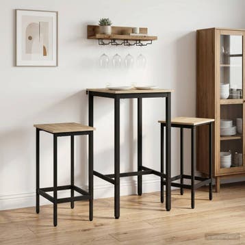 vidaXL Barkruk 2 st Sonoma Eiken 40 x 32 x 64 cm Bewerkt, Verzenden, Nieuw