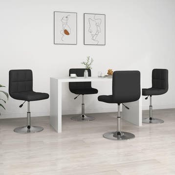vidaXL Eetkamerstoelen 4 st kunstleer zwart, Huis en Inrichting, Stoelen, Verzenden, Nieuw