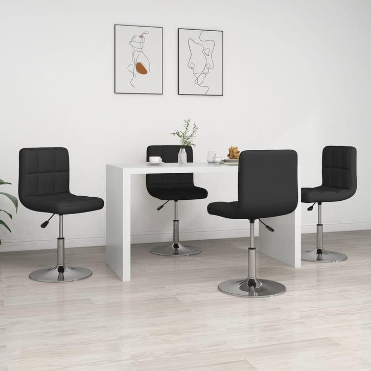 vidaXL Eetkamerstoelen 4 st kunstleer zwart, Huis en Inrichting, Stoelen, Nieuw, Verzenden