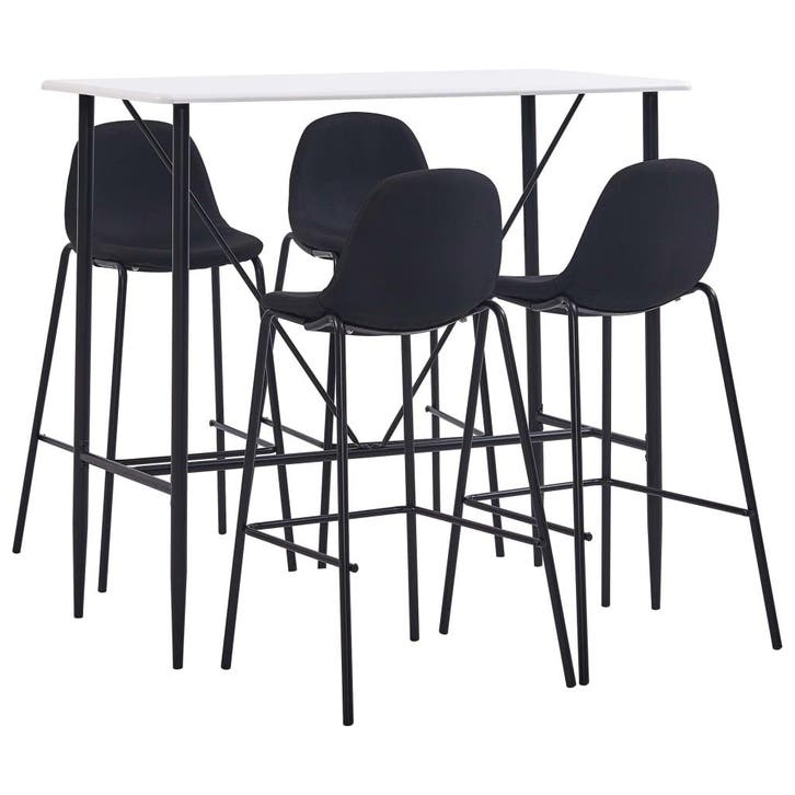 vidaXL 5-delige Barset stof zwart, Huis en Inrichting, Complete eetkamers, Nieuw, Verzenden