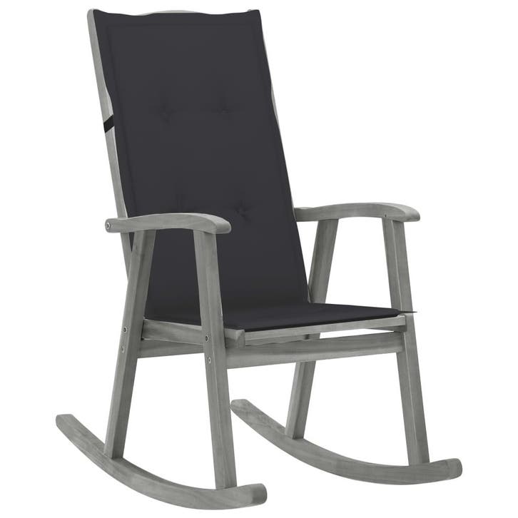 vidaXL Schommelstoel met kussens massief acaciahout grijs, Jardin & Terrasse, Chaises de jardin, Envoi