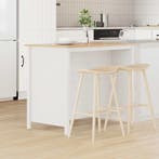 vidaXL Keuken Eilanden HILL Wit 112 x 66 x 90 cm Massief, Verzenden, Nieuw