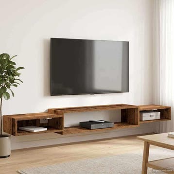 vidaXL Wand gemonteerd TV Kast Muurmontage Oud hout 180 x 28, Verzenden