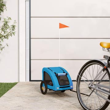 vidaXL Hondenfietstrailer oxford stof en ijzer blauw, Verzenden