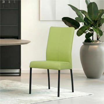 Set van 8 Leren eetkamerstoelen Comfort - Hermes Lime, Ophalen of Verzenden, Nieuw, Leer