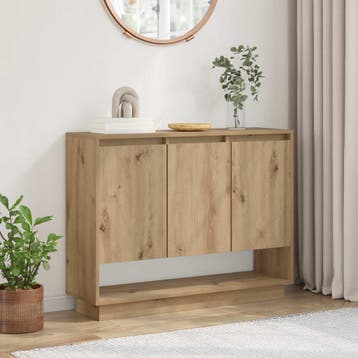 vidaXL Dressoir Artisan Eiken 97 x 29 x 75 cm Bewerkt hout, Verzenden