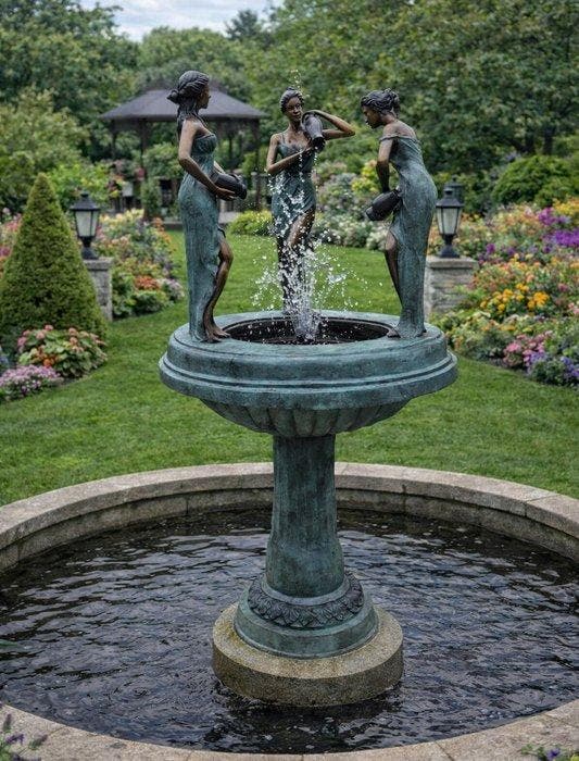 Fontein - 2026 - Brons - Dames met kruiken, Antiek en Kunst, Curiosa en Brocante