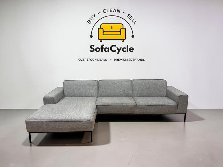 SITS grijze 3,5-zit met chaise longue – strak, ruim en topco, Huis en Inrichting, Zetels | Complete zithoeken, Nieuw, Verzenden