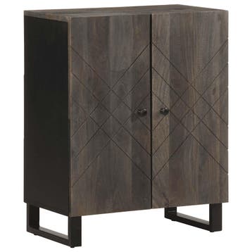 vidaXL Dressoir 60x33x75 cm massief mangohout zwart, Huis en Inrichting, Verzenden, Nieuw