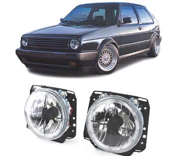 PHARES VOLKSWAGEN VW GOLF MK2 83-91 ANGEL EYES FOND CHROMÉ, Verzenden