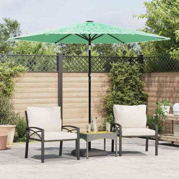 vidaXL Parasol met stalen paal 268x268x226 cm groen, Verzenden