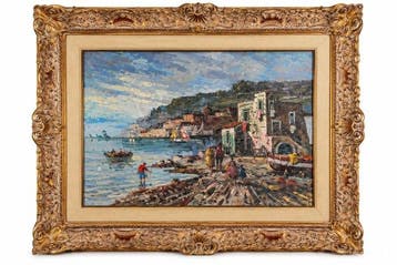 Scuola italiana (XX), Firmati Pugliese - Paesaggi di mare