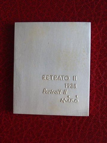 Italië. Joan Miro medallion plaque silver finished (Zonder