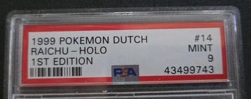 Pokémon - 1 Graded card - Raichu 14 First edition, Foil -, Nieuw