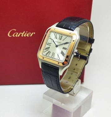 Cartier - Santos Dumont Extra-Large Gold/Steel - W2SA0017 -, Nieuw
