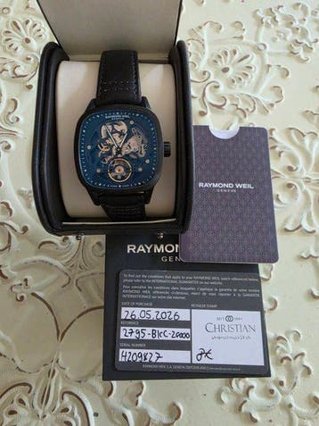 Raymond Weil - Freelancer Skeleton - 2795-B1CC-2000 - Homme, Handtassen en Accessoires, Horloges | Heren, Nieuw