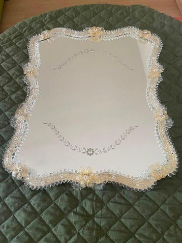 Miroir mural - Verre de Murano - Miroir Murano des années 70, Antiquités & Art