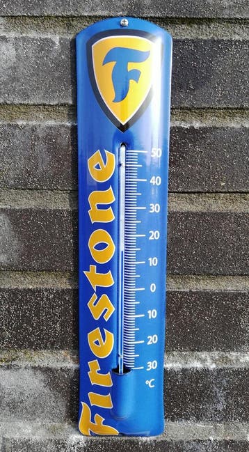 Emaille thermometer Firestone, Verzamelen, Verzenden, Nieuw
