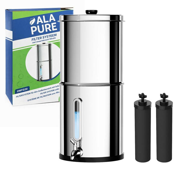 Alapure OWF020 Gravity RVS 8,5 liter Zwaartekracht Filtratie, Huis en Inrichting, Keuken | Keukenbenodigdheden, Verzenden