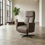 Leren elektrisch relaxfauteuil Honor - Massif Rock, Ophalen of Verzenden, Nieuw, Leer
