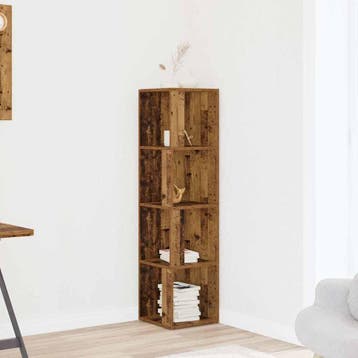 vidaXL Hoekkast 33x33x132 cm bewerkt hout oud houtkleurig, Verzenden, Nieuw