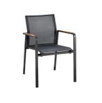 Suns Tutti eetstoel zwart met teak armleuningen SALE |, Nieuw