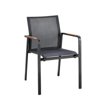 Suns Tutti eetstoel zwart met teak armleuningen SALE |, Tuin en Terras, Nieuw