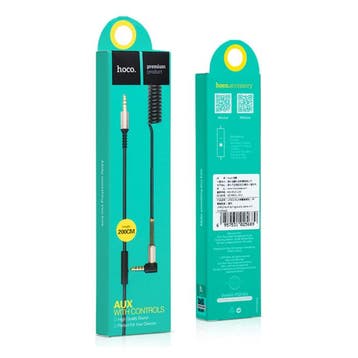 Gekrulde 3.5mm AUX Kabel Verguld Spiraal Audio Jack 2 Meter, Verzenden, Nieuw