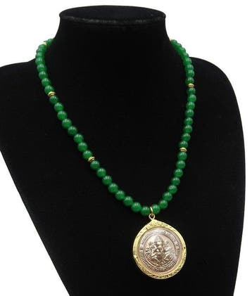 Smaragd - Boeddhistische ketting - Reliekschrijn - God