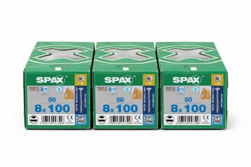 3X Spax RVS A2 Houtbouwschroeven 8x100 – 150 stuks, Verzenden, Nieuw