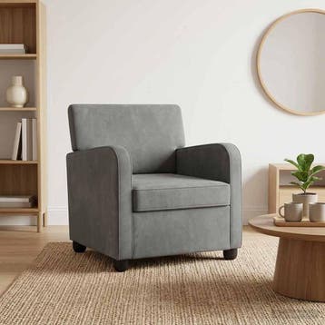 vidaXL Fauteuil Donkergrijs fluweel, Maison & Meubles, Fauteuils, Verzenden
