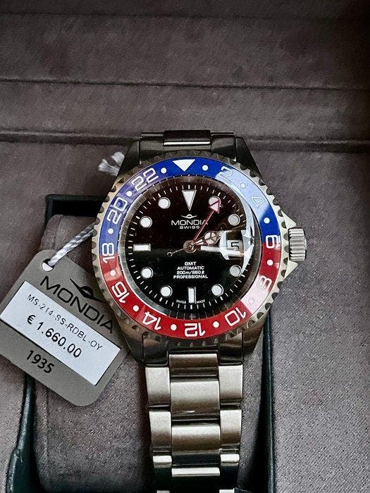 Mondia - Icon-Legend GMT Pepsi - MS-214-SS-RDBL-OY - Homme -, Handtassen en Accessoires, Horloges | Heren