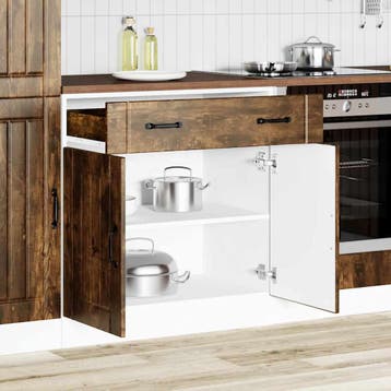 vidaXL Onderkast Lucca bewerkt hout gerookt eikenkleurig, Verzenden, Nieuw