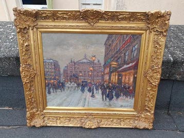 Emile Boyer (1877-1948) - Boulevard de lOpera enneigé, Antiek en Kunst