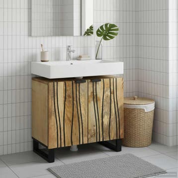vidaXL Wastafel kabinet voor de badkamer Bruin 62 x 33 x 58, Verzenden, Nieuw